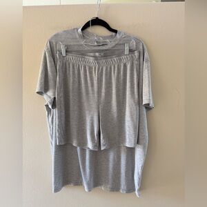 LOFT Women’s Heather Gray Bike Short Pajama Set
